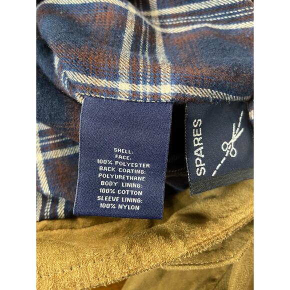 Round Tree & York Jacket Coat Faux Leather L Men's Zip Up Flannel Lined - Picture 8 of 11